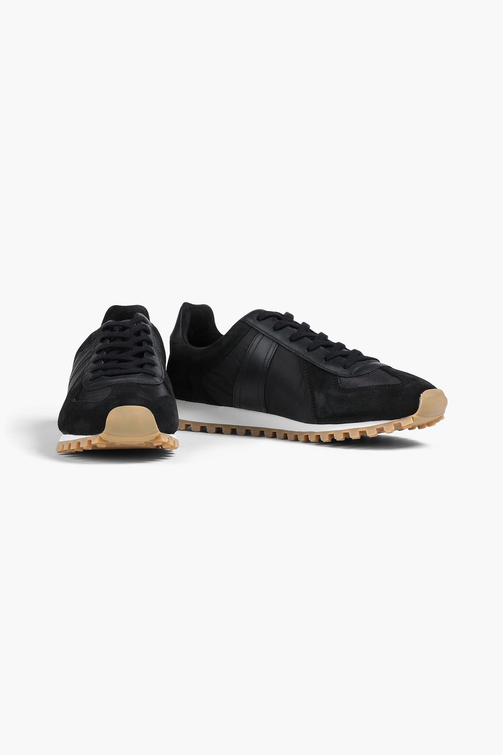 SANDRO Sneakers aus Leder, Veloursleder und Shell