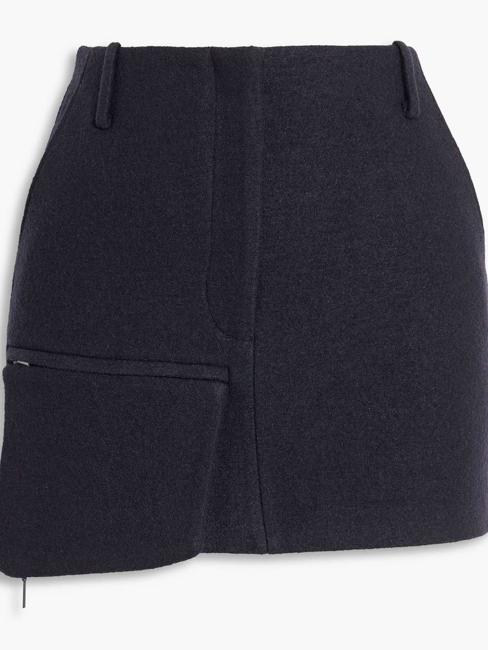 wool-blend felt mini skirt