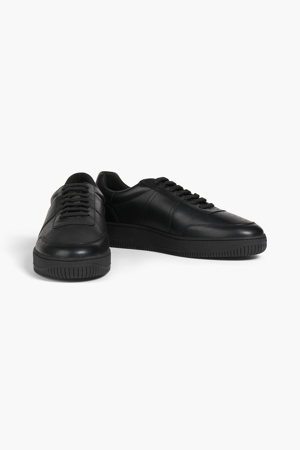 SANDRO Perforated leather sneakers