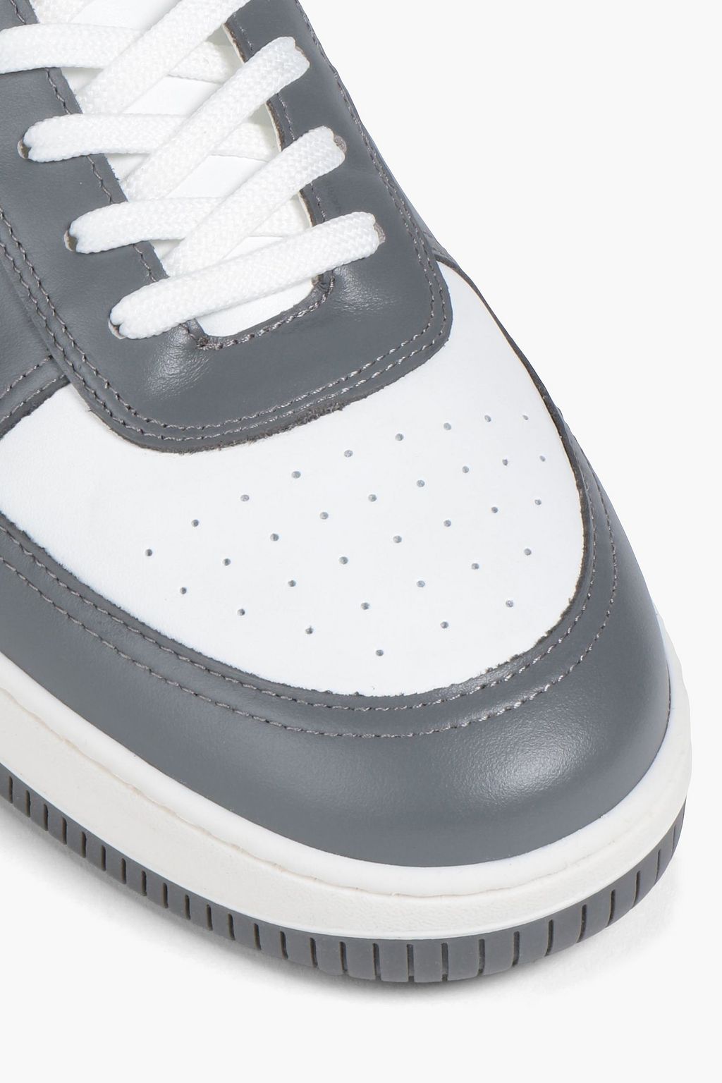 SANDRO Perforated leather high-top sneakers