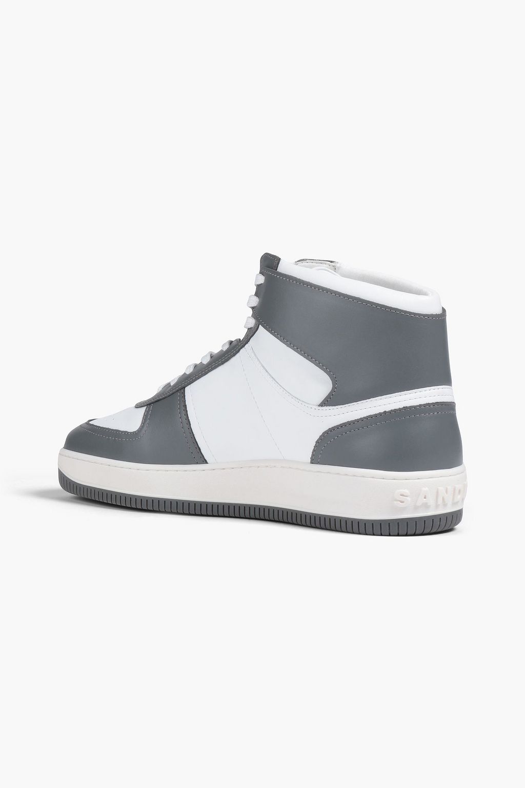 SANDRO Perforated leather high-top sneakers