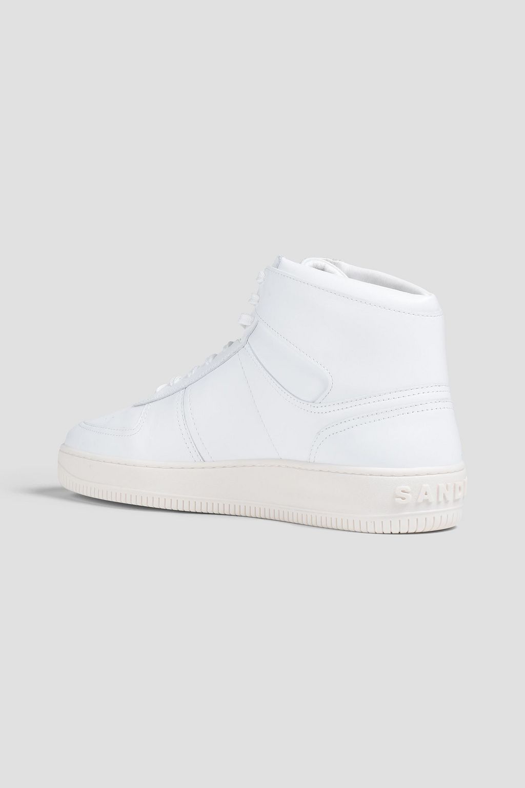 SANDRO Two-tone leather high-top sneakers