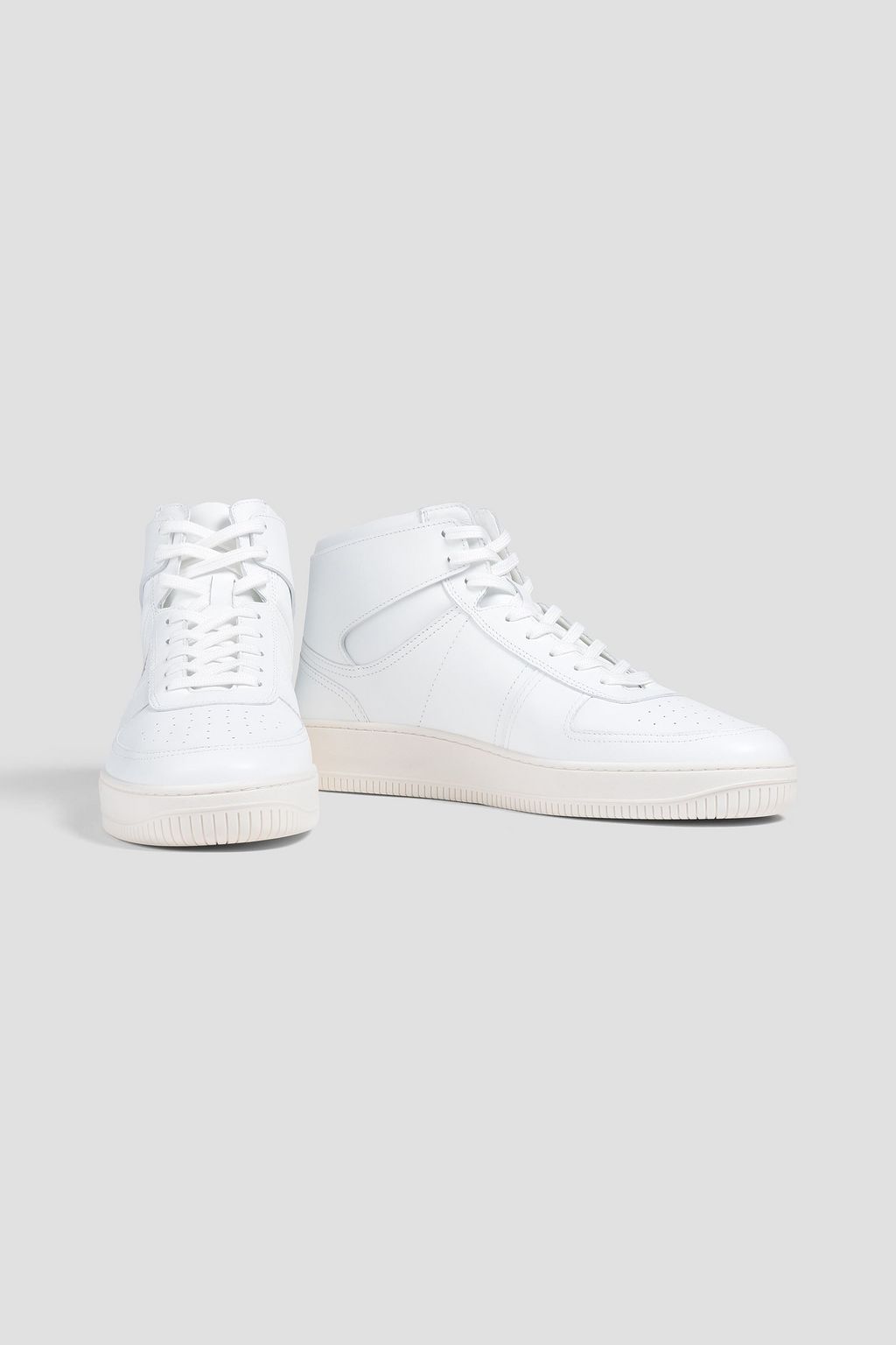 SANDRO Two-tone leather high-top sneakers