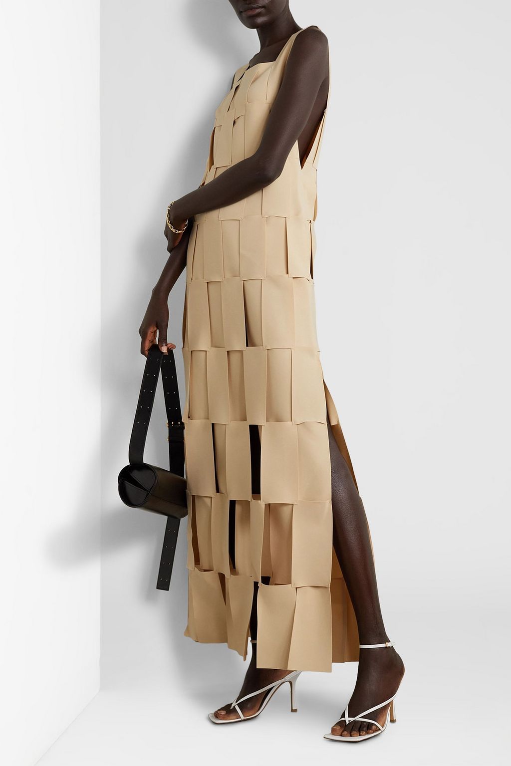 A.W.A.K.E. MODE Maxikleid aus geflochtenem Crêpe