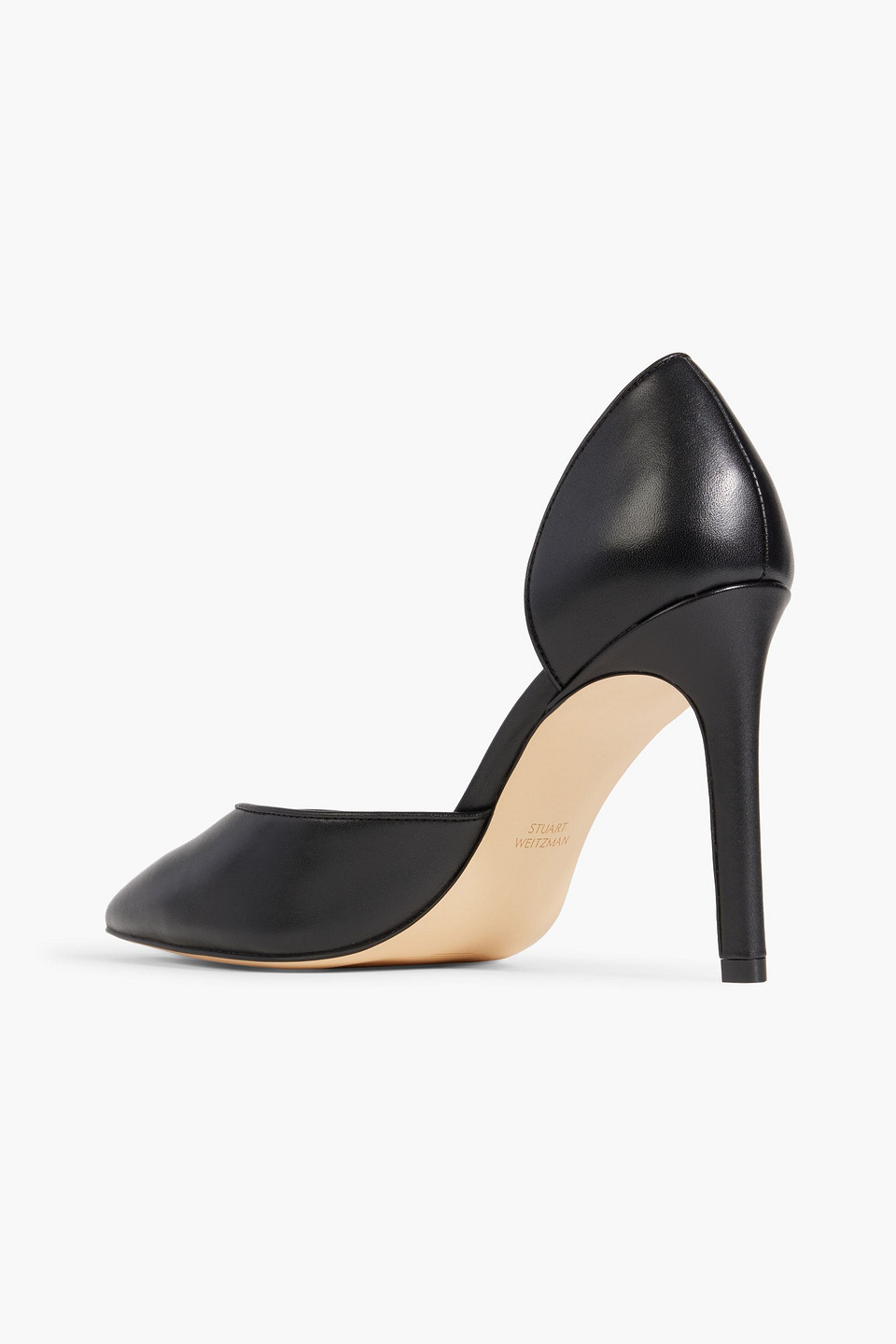 Shop Stuart Weitzman Avenue 95 Leather Pumps In Black