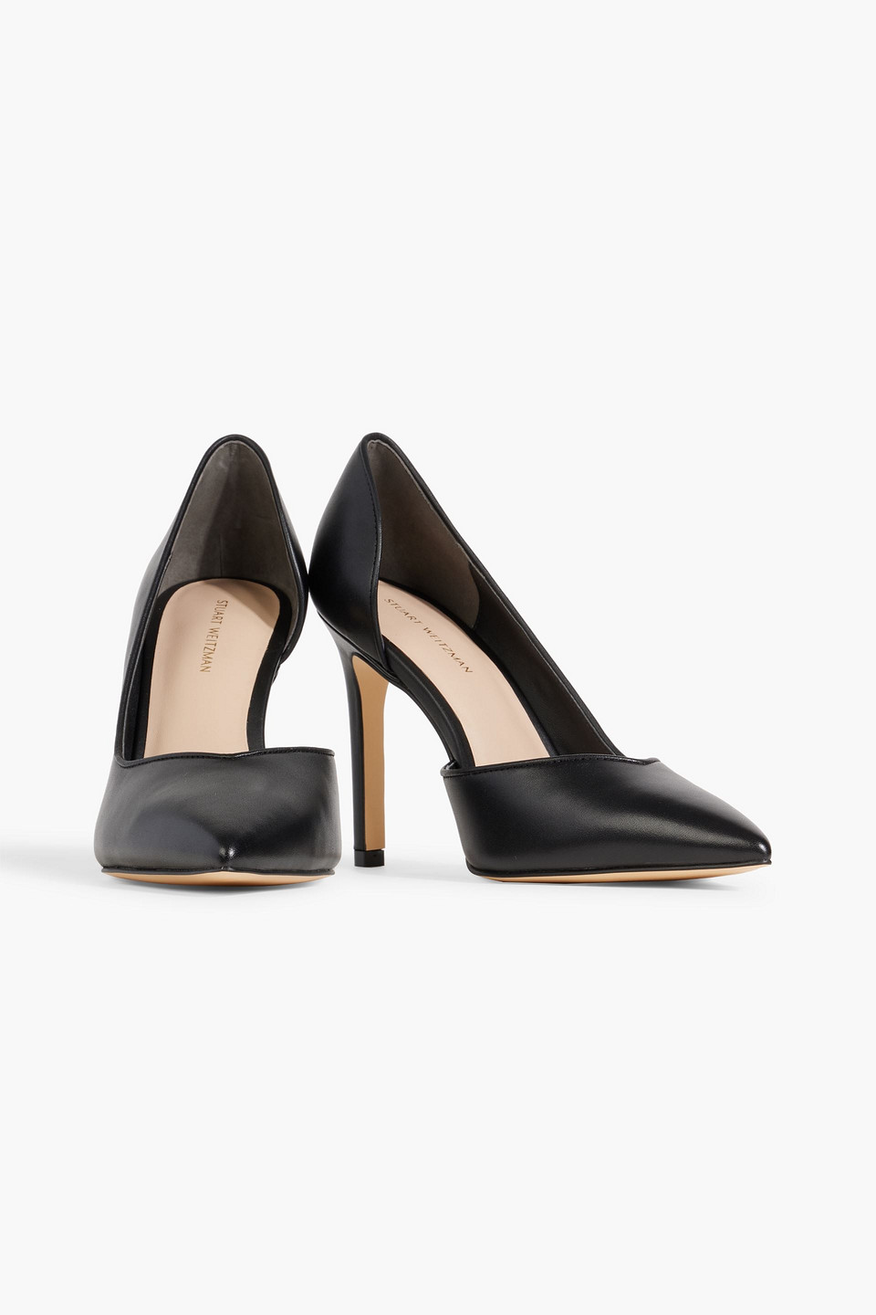 Shop Stuart Weitzman Avenue 95 Leather Pumps In Black