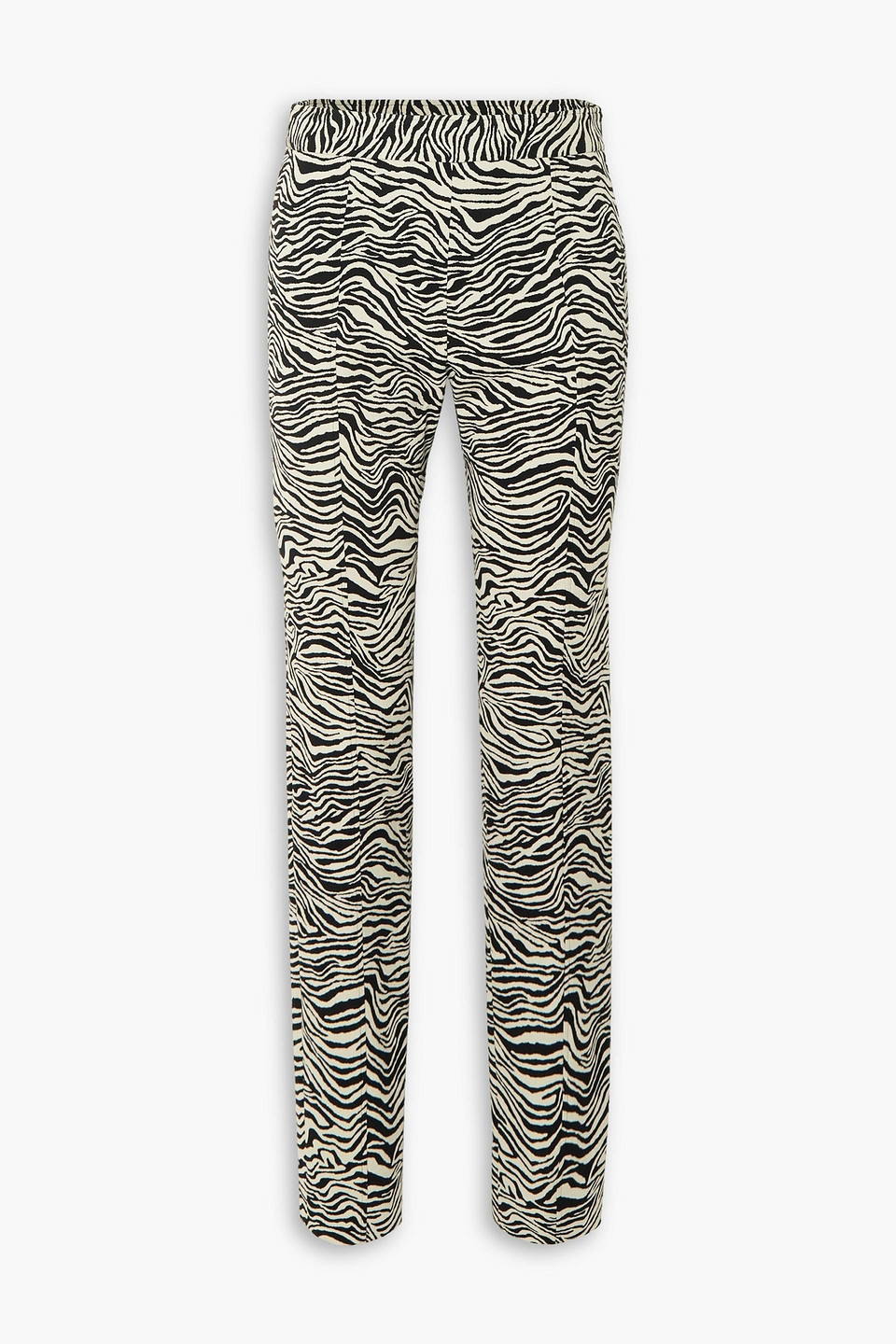 Proenza Schouler Zebra-jacquard Stretch Cotton-blend Slim-leg Pants In Ivory