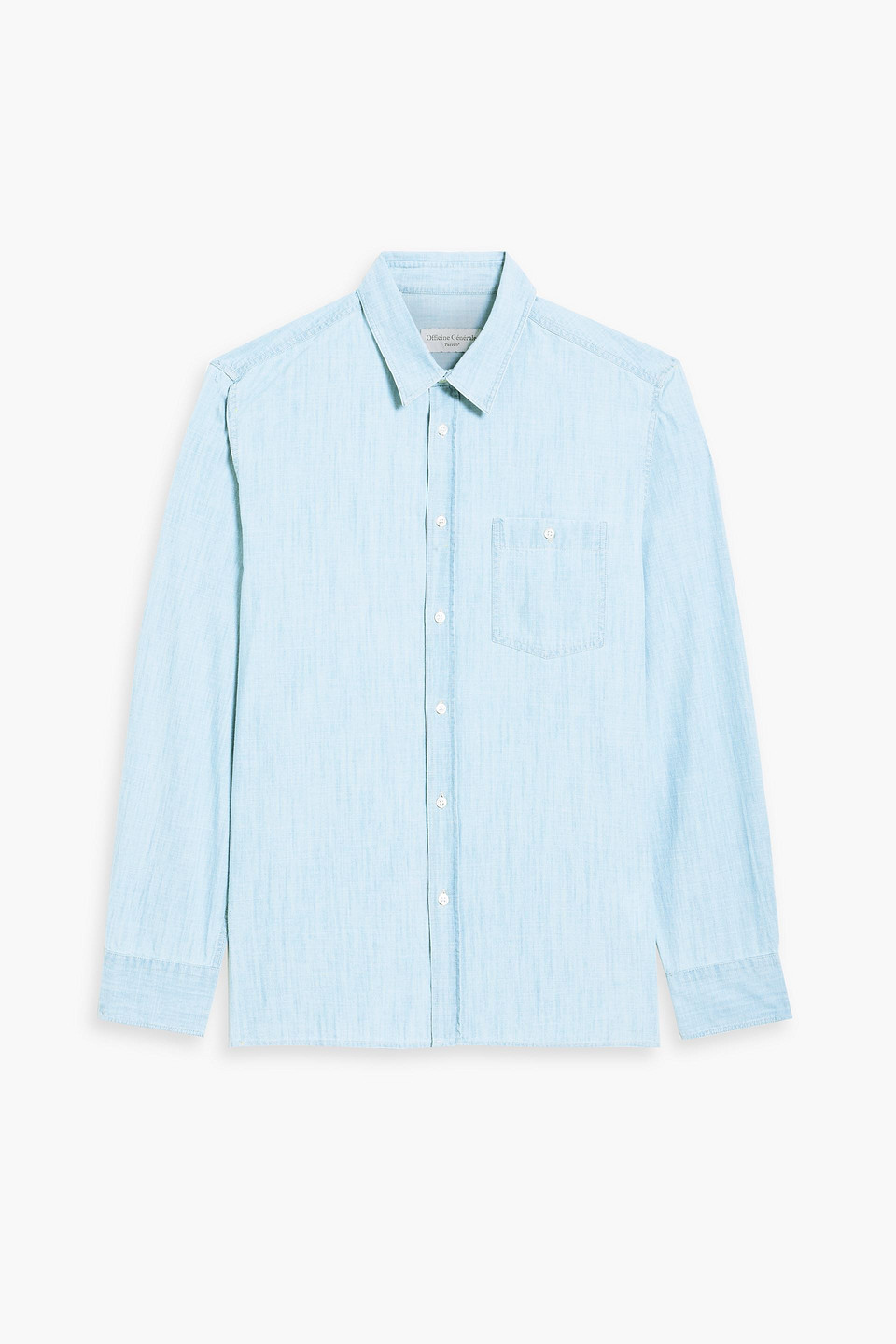 Officine Generale Alex Cotton-chambray Shirt In Sky Blue