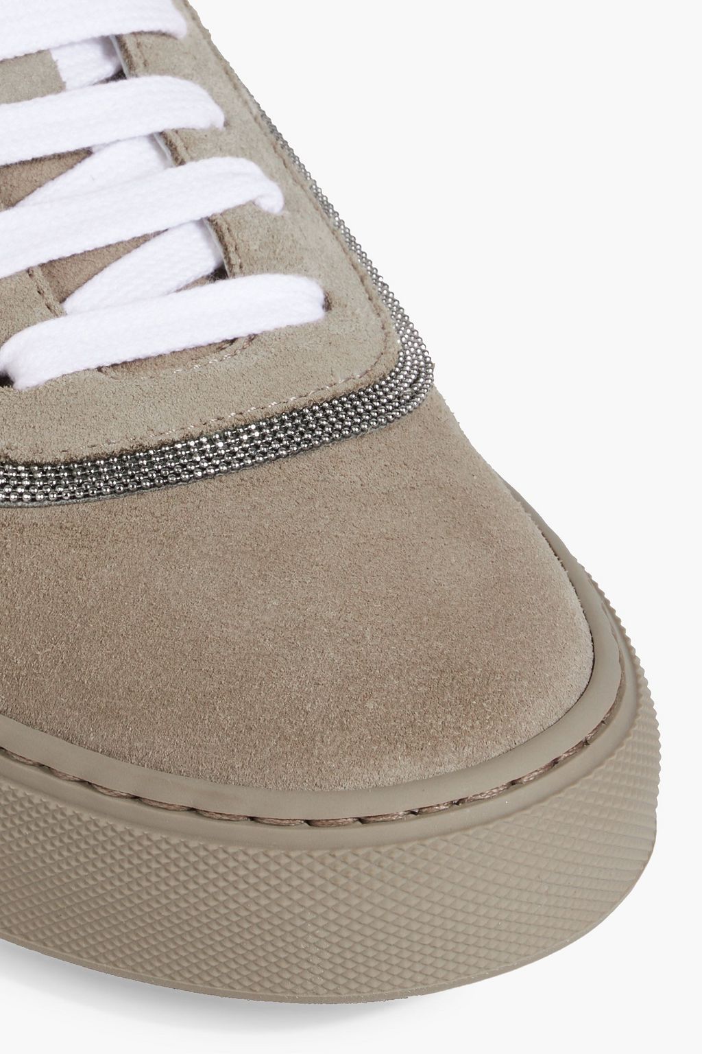 BRUNELLO CUCINELLI Bead-embellished suede sneakers