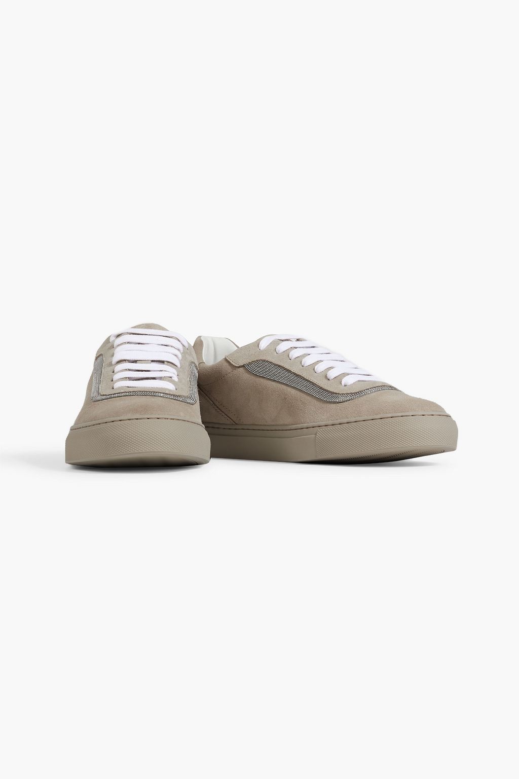 BRUNELLO CUCINELLI Bead-embellished suede sneakers