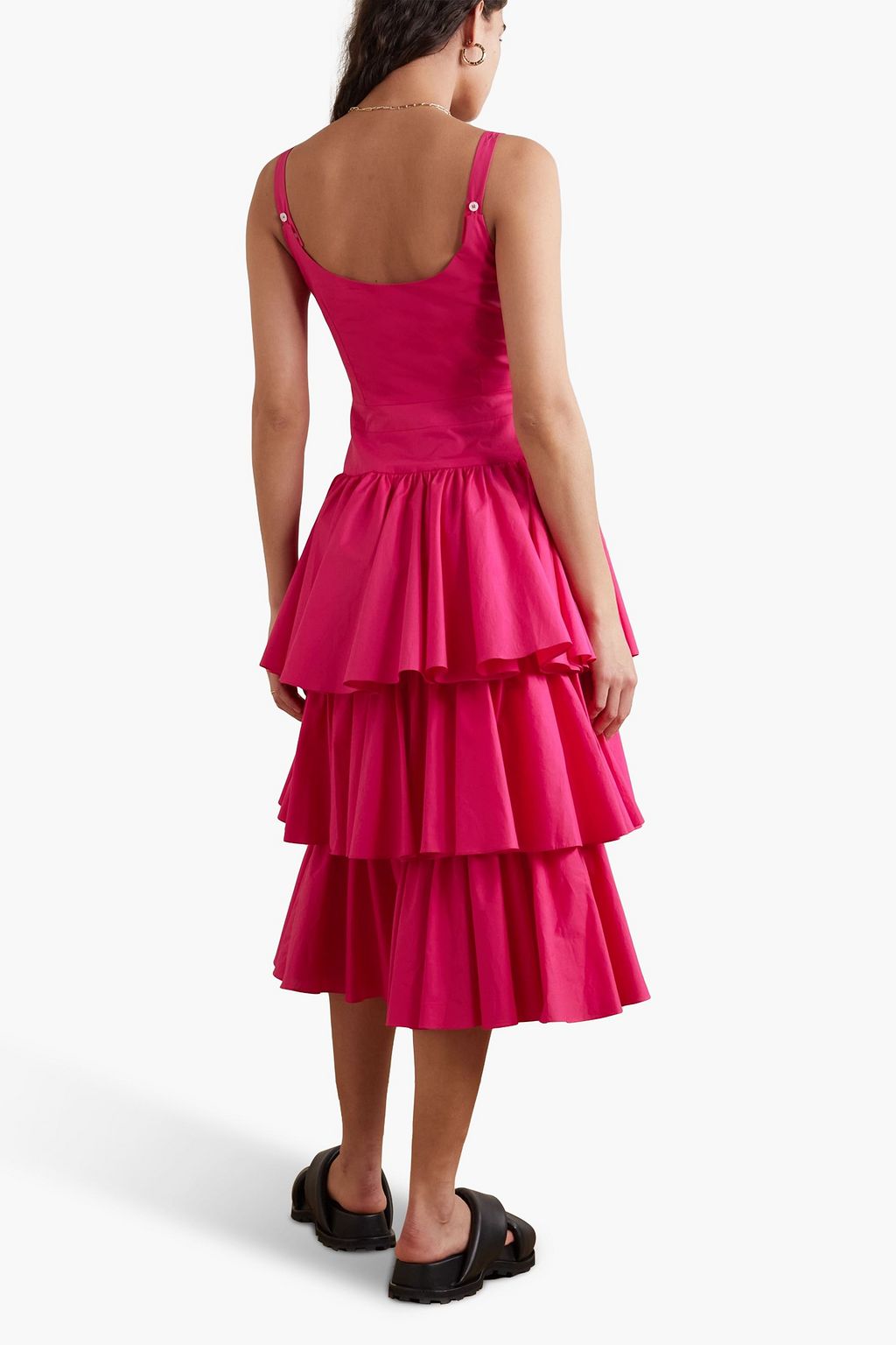 MOLLY GODDARD Alexis tiered cotton midi dress