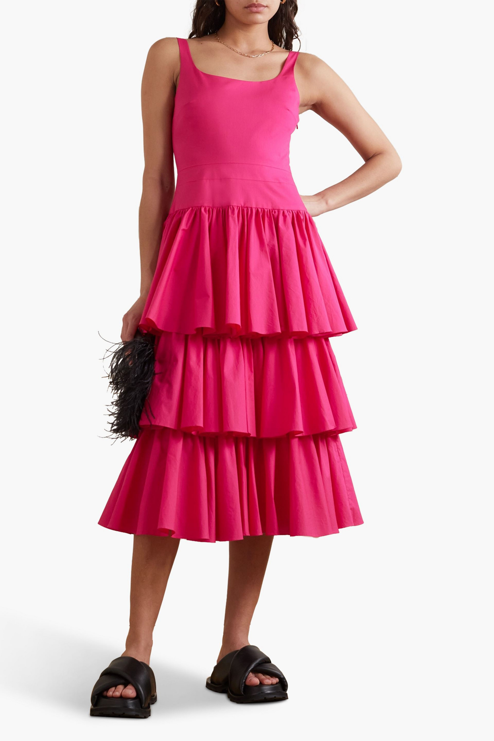 Molly Goddard Alexis tiered cotton midi dress
