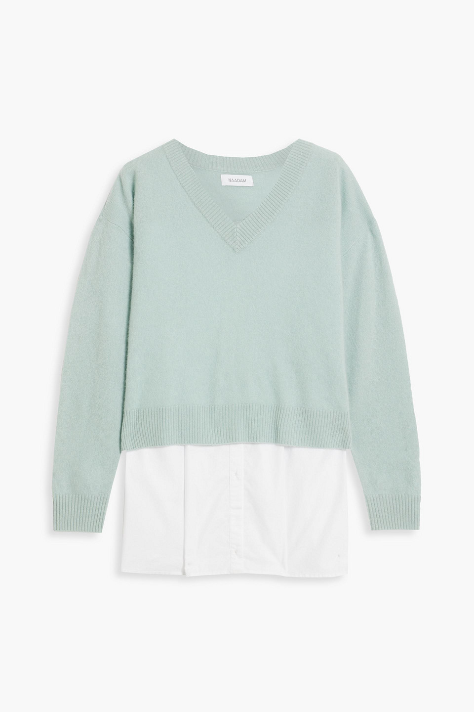 Naadam Cashmere And Cotton-poplin Sweater In Mint