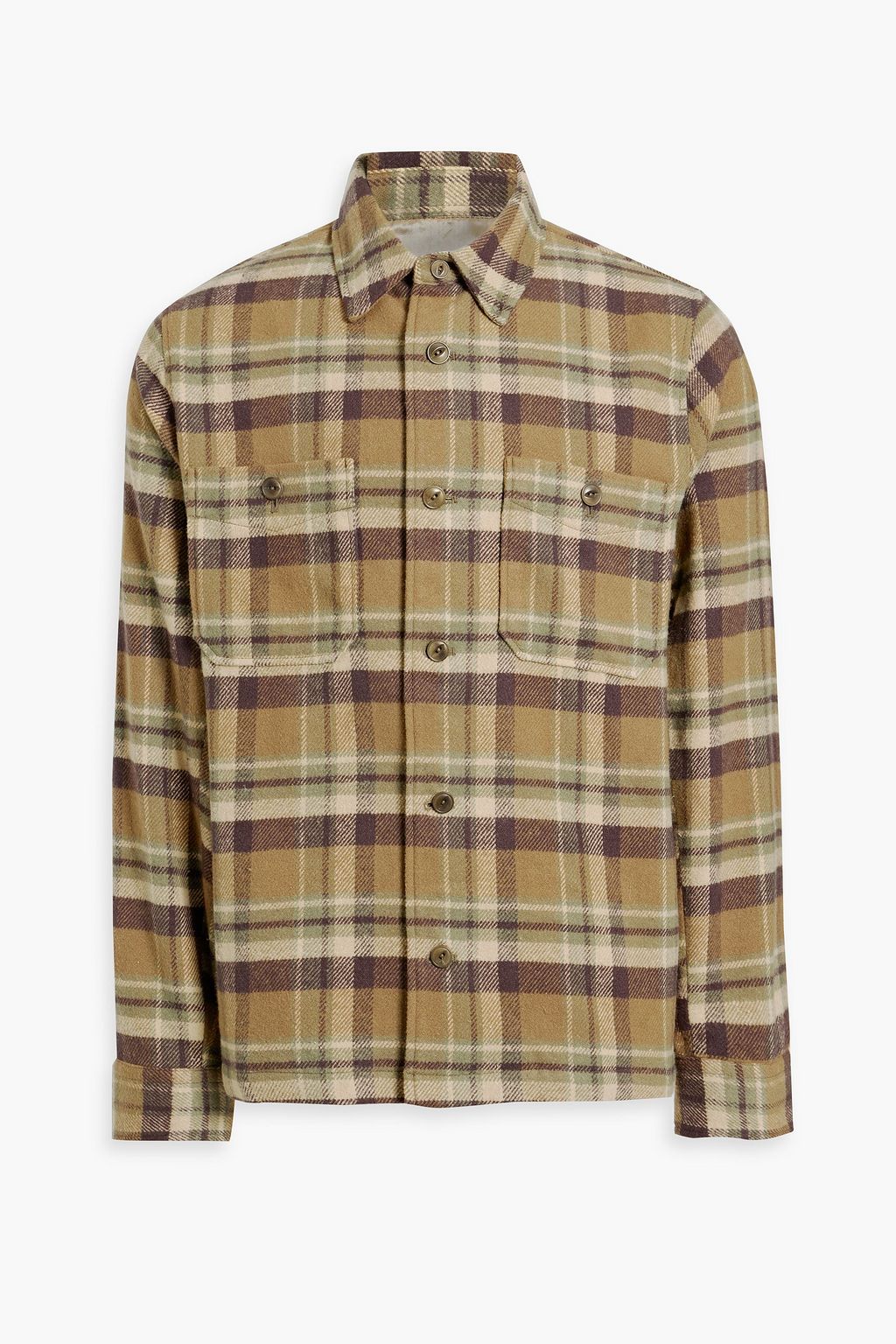 OFFICINE GÉNÉRALE Barrett checked cotton-blend flannel overshirt | THE ...