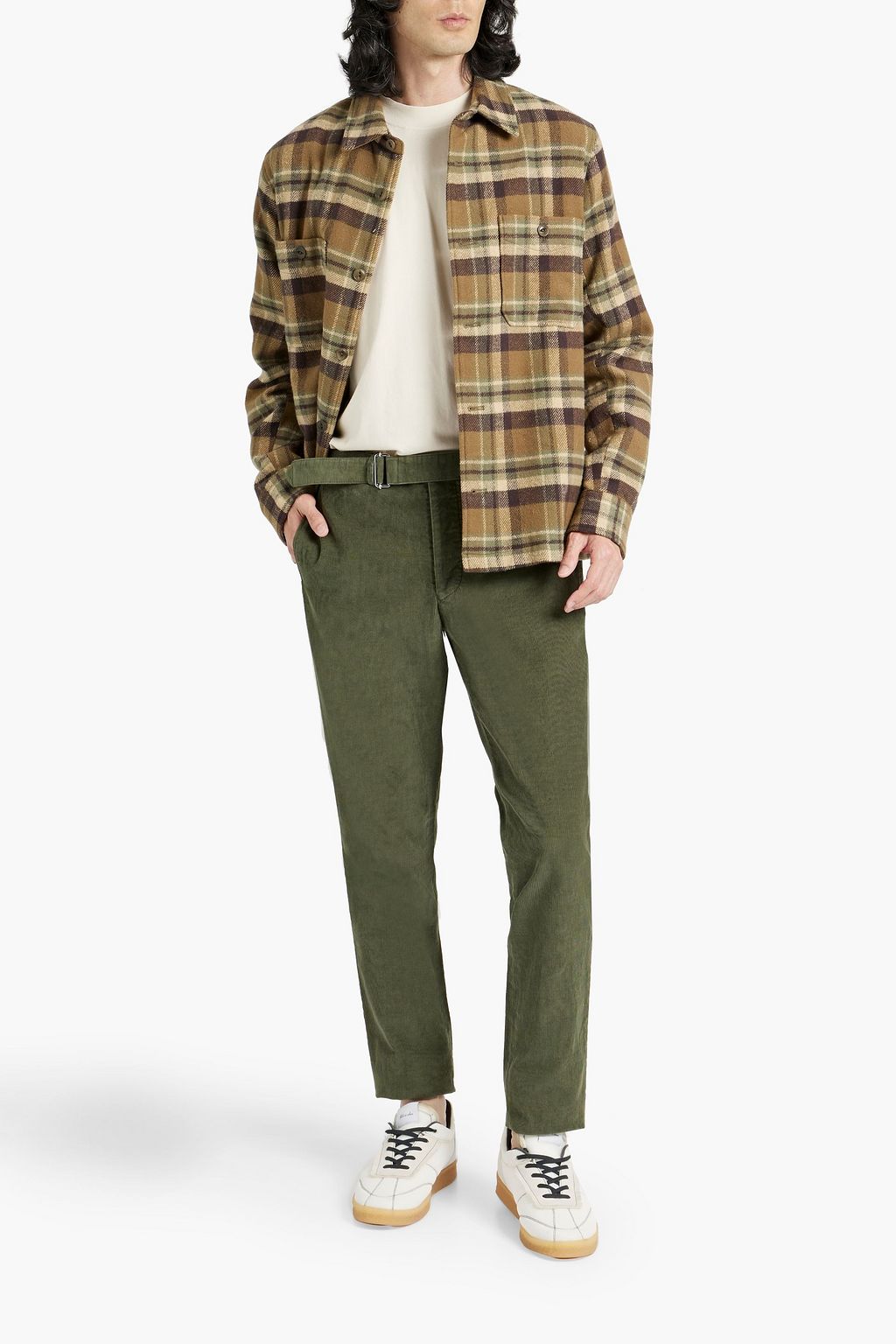 OFFICINE GÉNÉRALE 체크 코튼 혼방 플란넬 오버셔츠