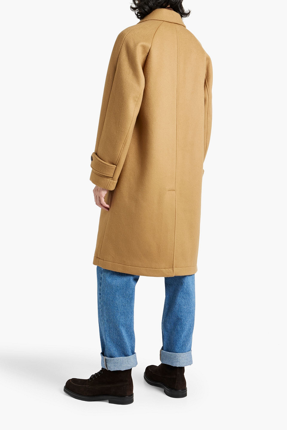 Shop Officine Generale Foster Wool-felt Coat In Camel