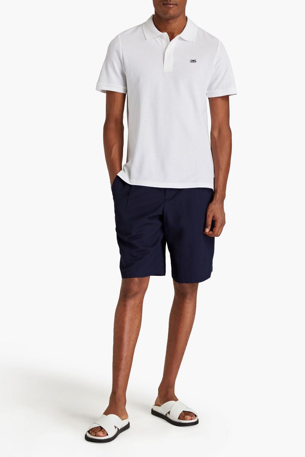 SANDRO Cotton-piqué polo shirt