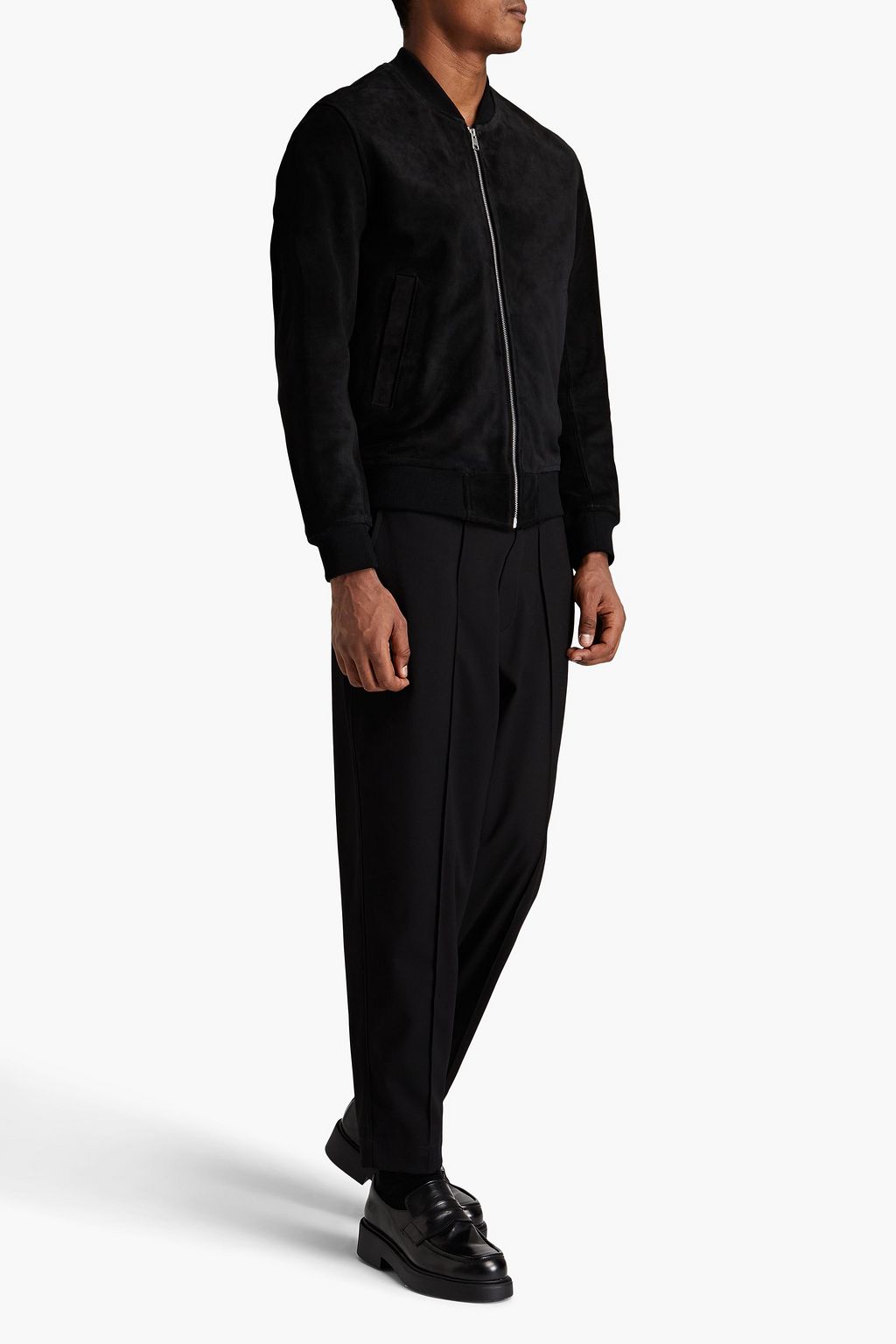 SANDRO Suede bomber jacket