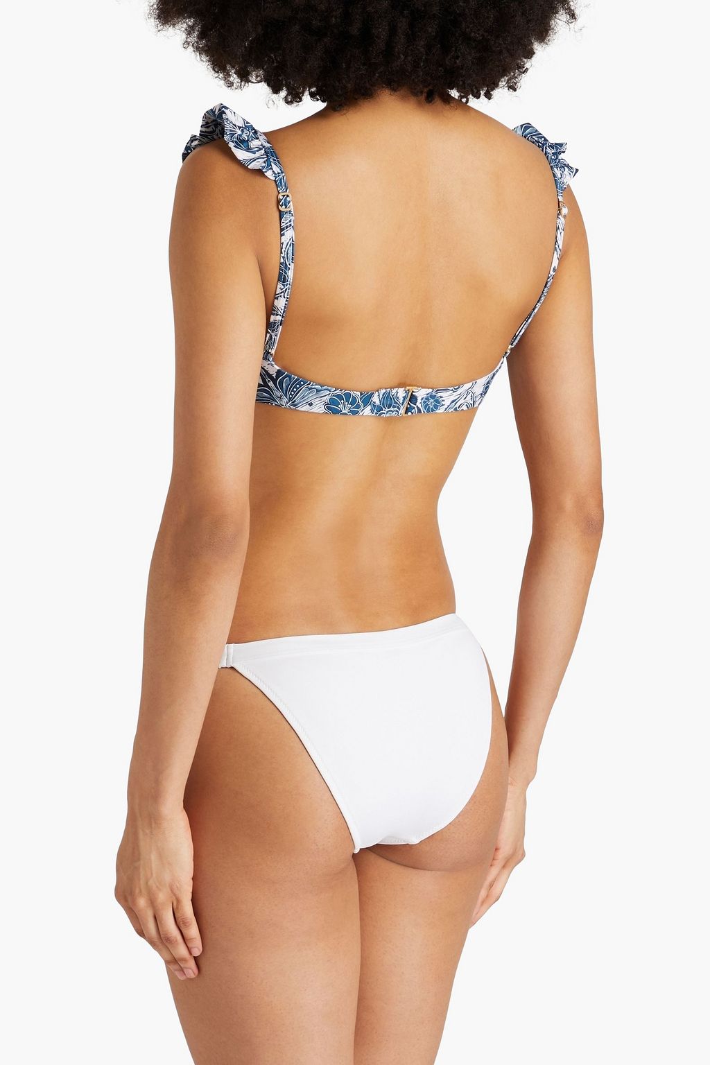 AGUA BY AGUA BENDITA ビキニトップ ラッフル付き プリント入り アンダーワイヤー