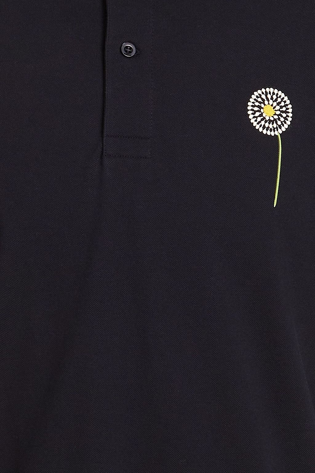 SANDRO Embroidered cotton-piqué polo shirt