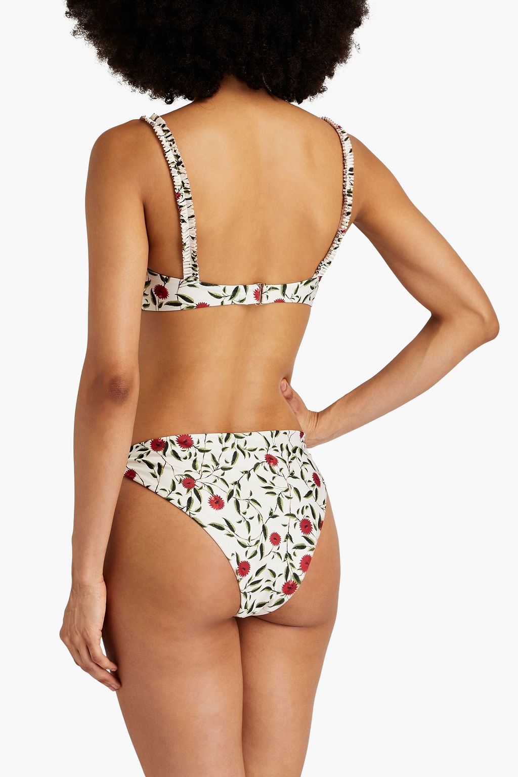 AGUA BY AGUA BENDITA Agraz ruffled floral-print bikini top