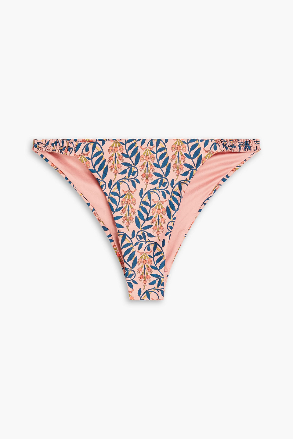 Agua By Agua Bendita Floral-print Low-rise Bikini Briefs In Peach