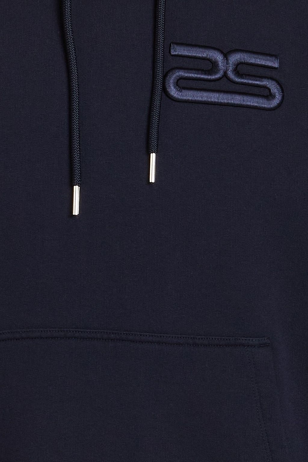 SANDRO Embroidered cotton-fleece hoodie