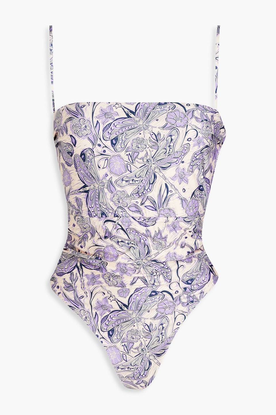 Agua By Agua Bendita Azul Badeanzug Mit Floralem Print In Lilac