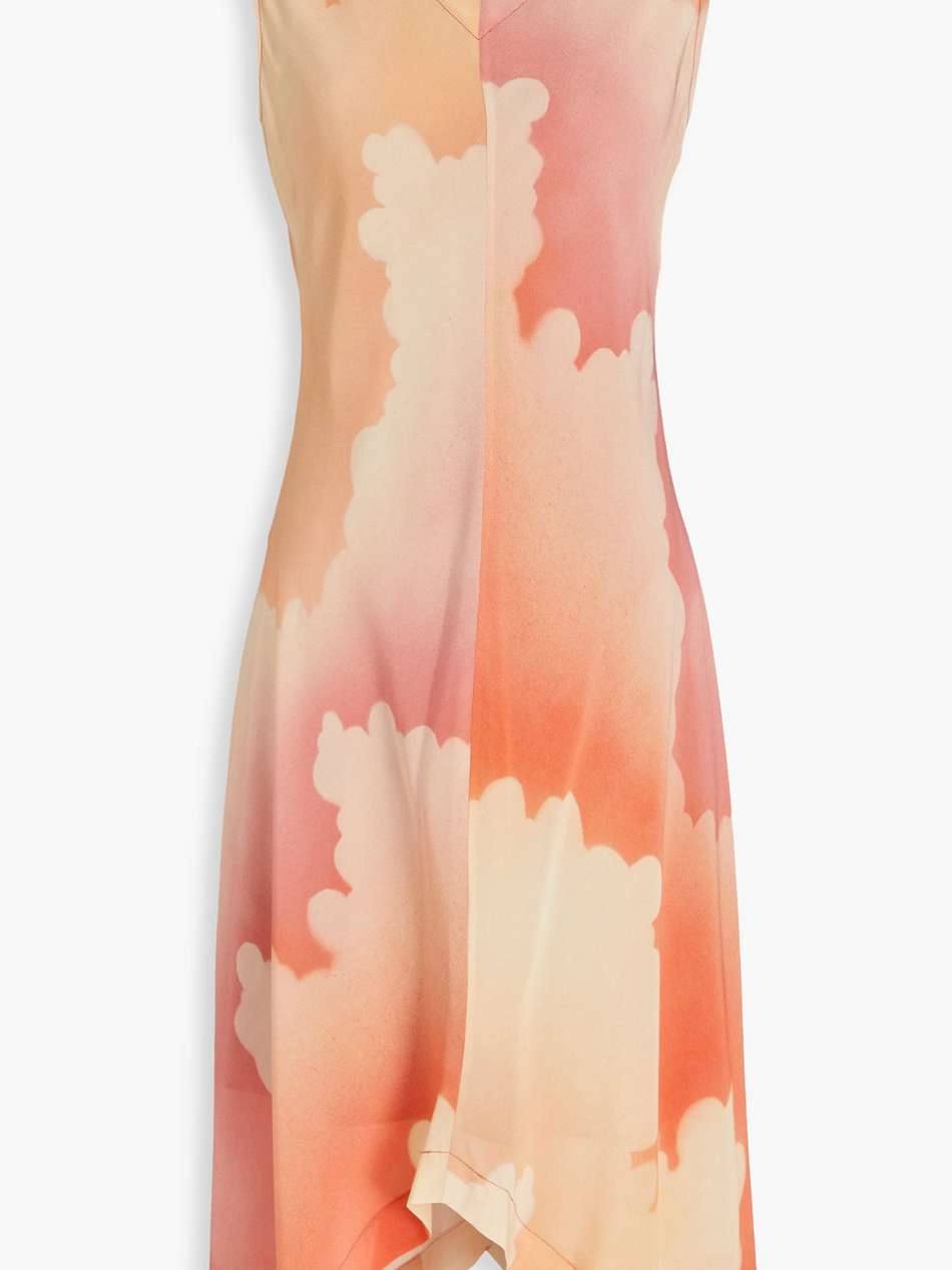 printed silk midi dress