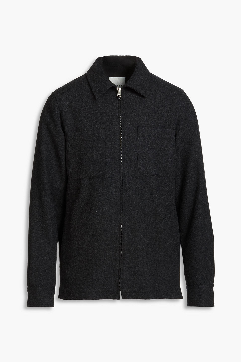 Sandro Brushed Wool-blend Felt Jacket In Black