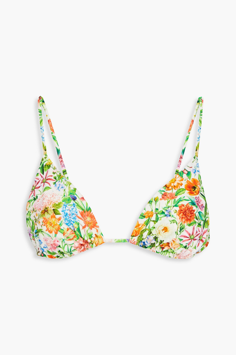 Onia Floral-print Triangle Bikini Top In Multi