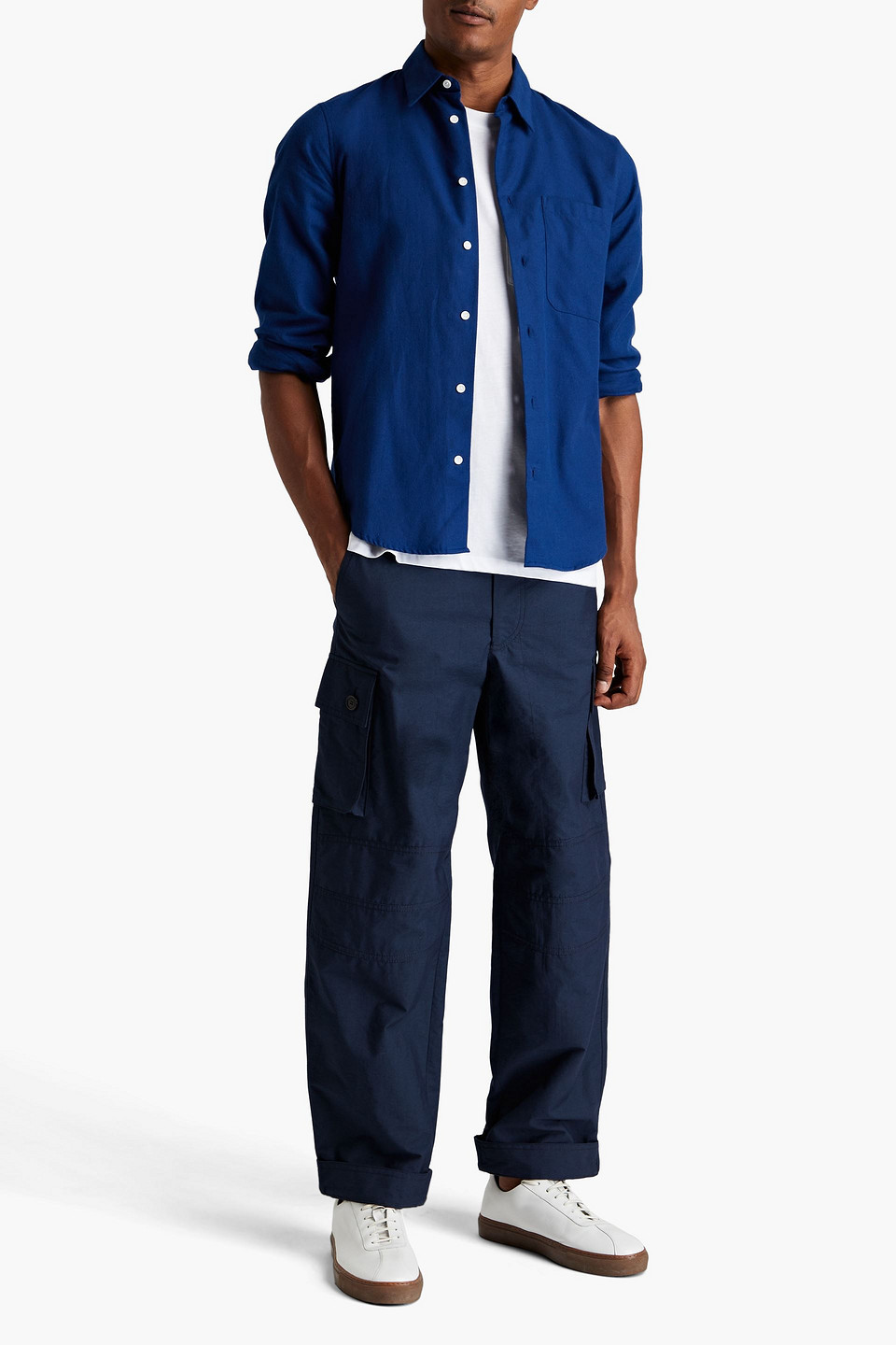  Sandro - Hemd Aus Baumwoll-twill - Blau - S 