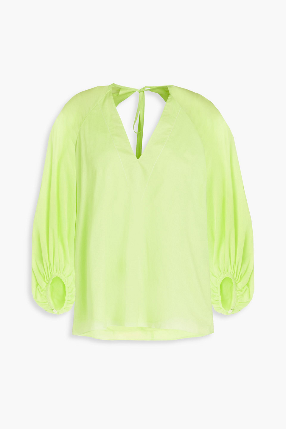 Paul Smith V-neck Wide-sleeved Blouse In Green