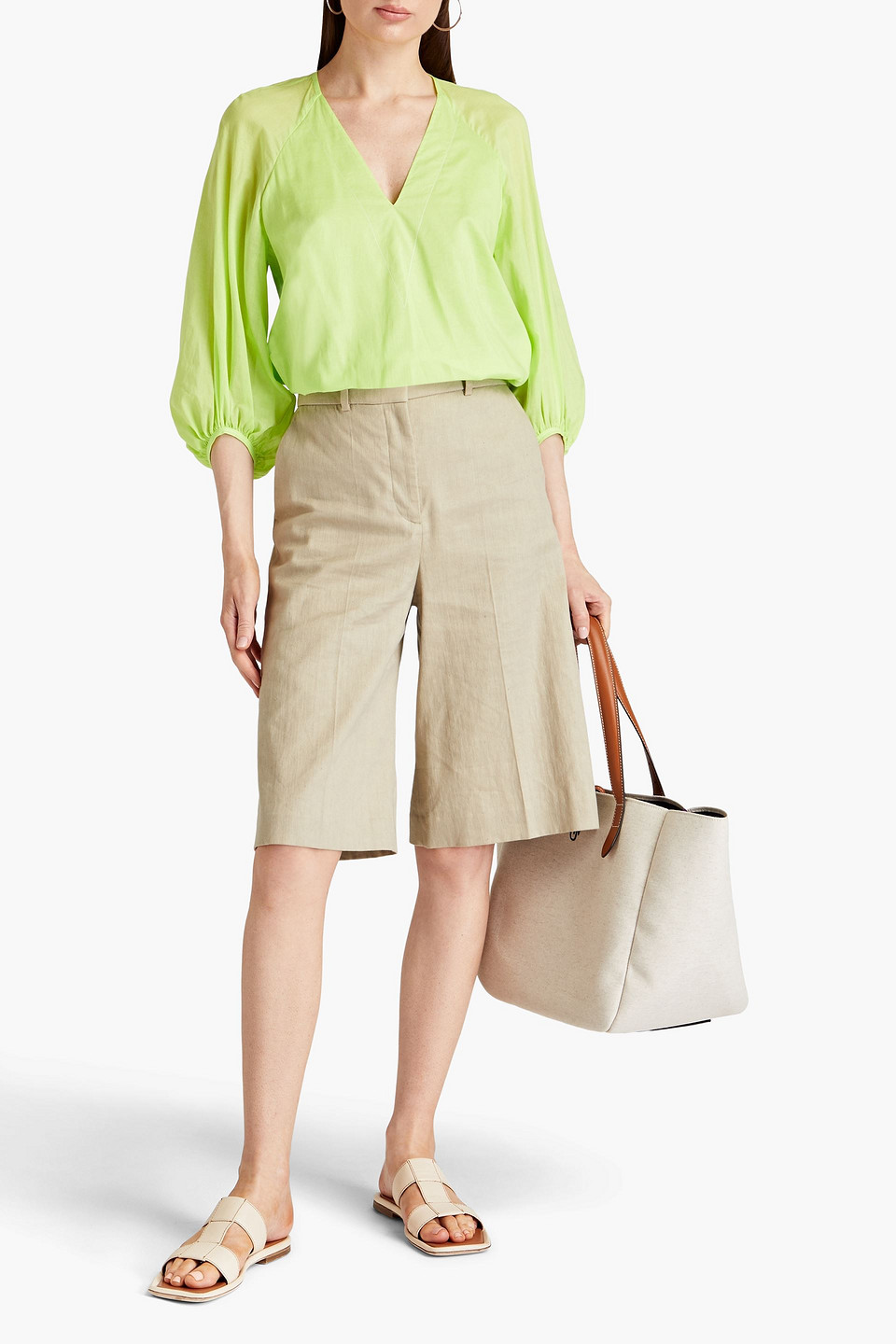 Shop Paul Smith Neon Cotton Blouse In Bright Green