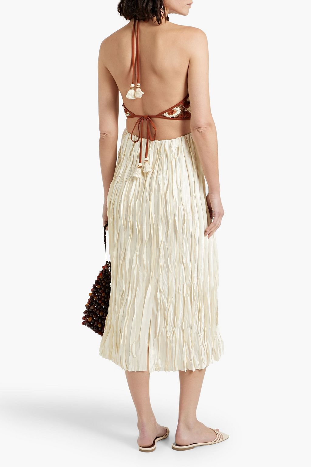 JOHANNA ORTIZ Pwani cropped crochet halterneck top