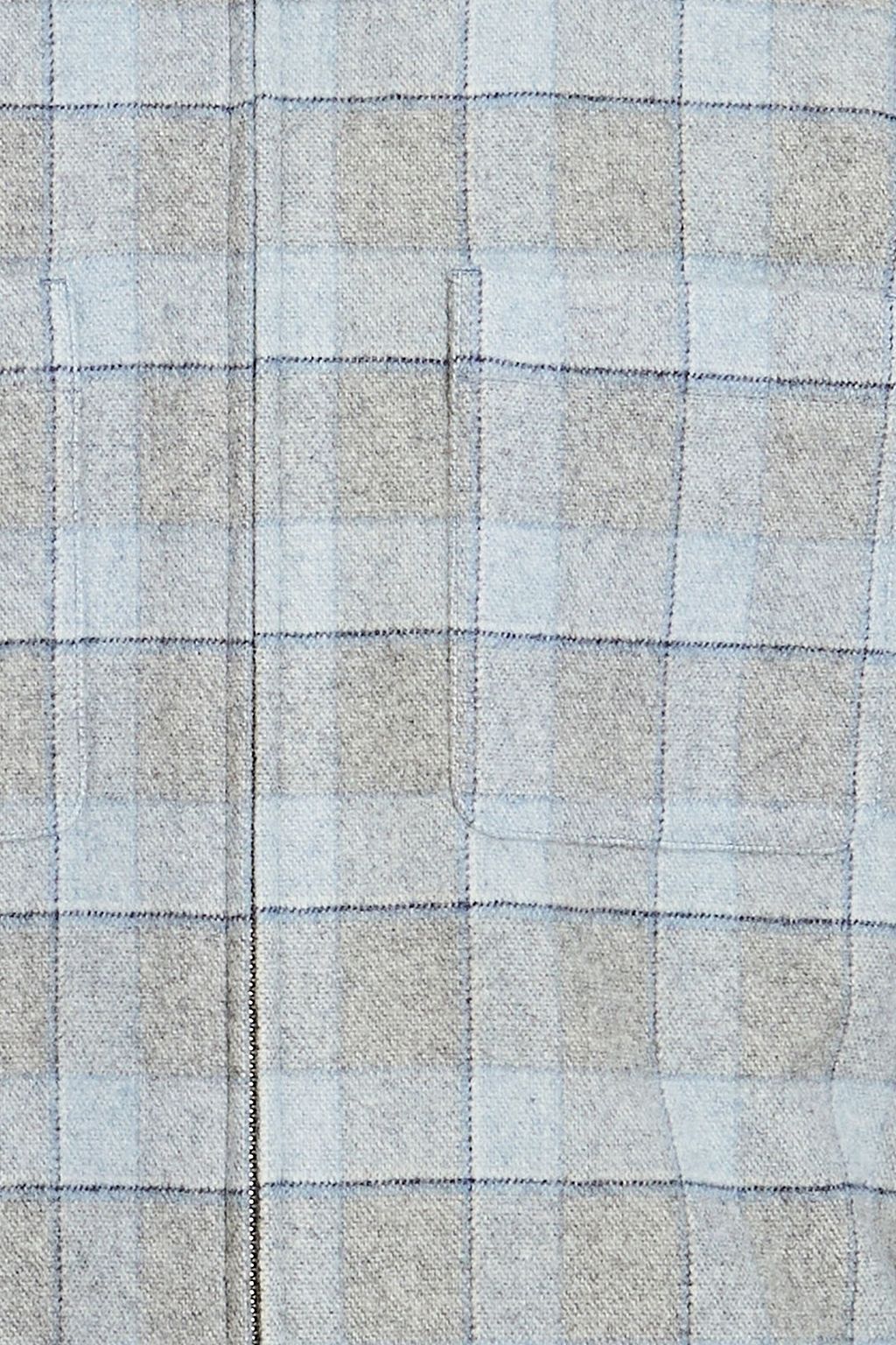 SANDRO Checked wool-blend overshirt
