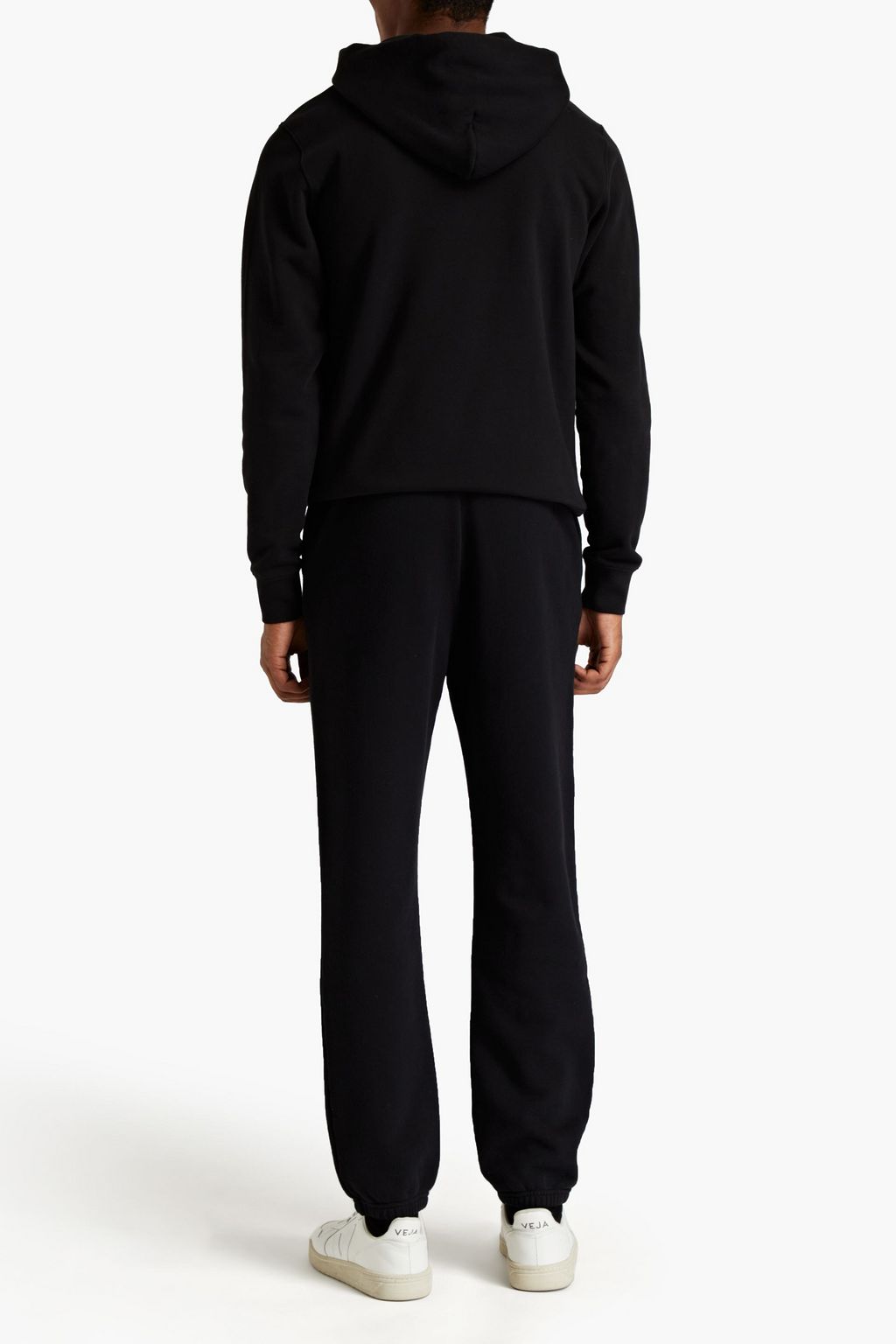 SANDRO Embroidered cotton-fleece hoodie