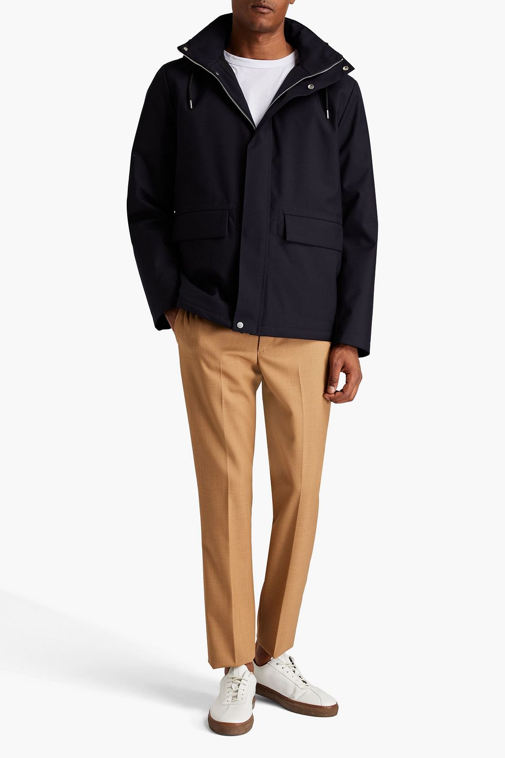 SANDRO Twill hooded jacket