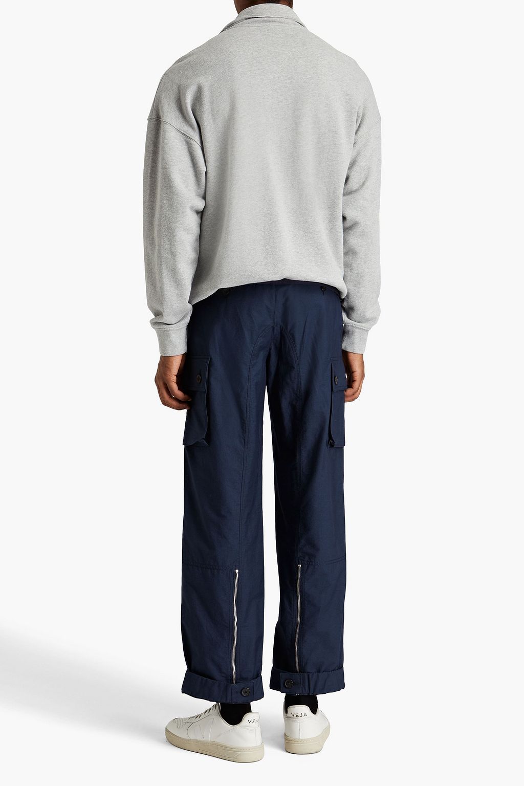 SANDRO Mélange French cotton-terry sweatshirt