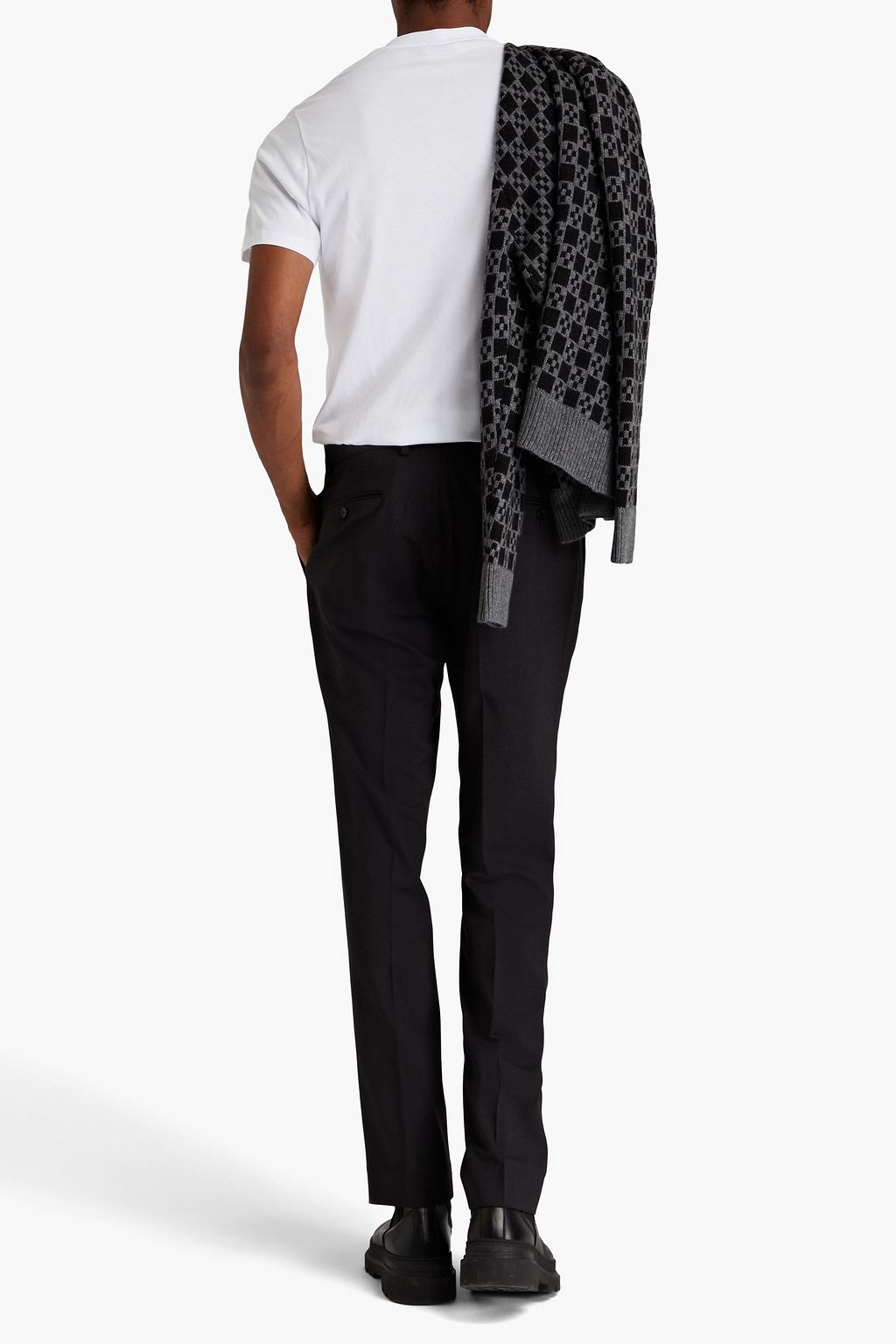 SANDRO Slim-fit stretch-wool twill suit pants
