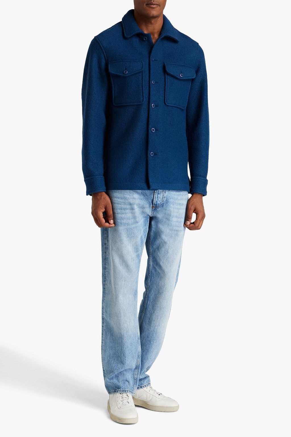 SANDRO Bouclé wool overshirt