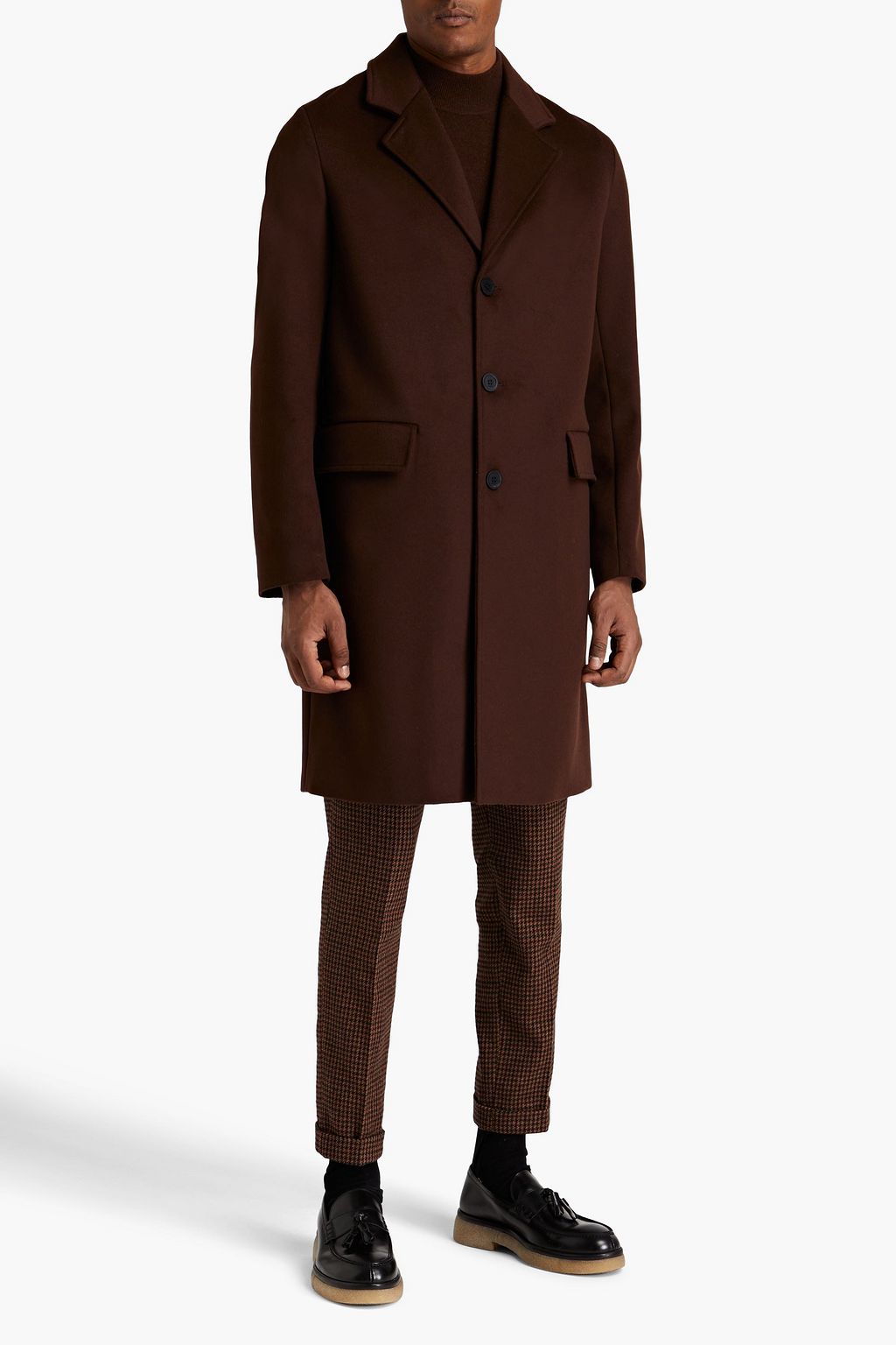SANDRO Wool and cashmere-blend felt coat