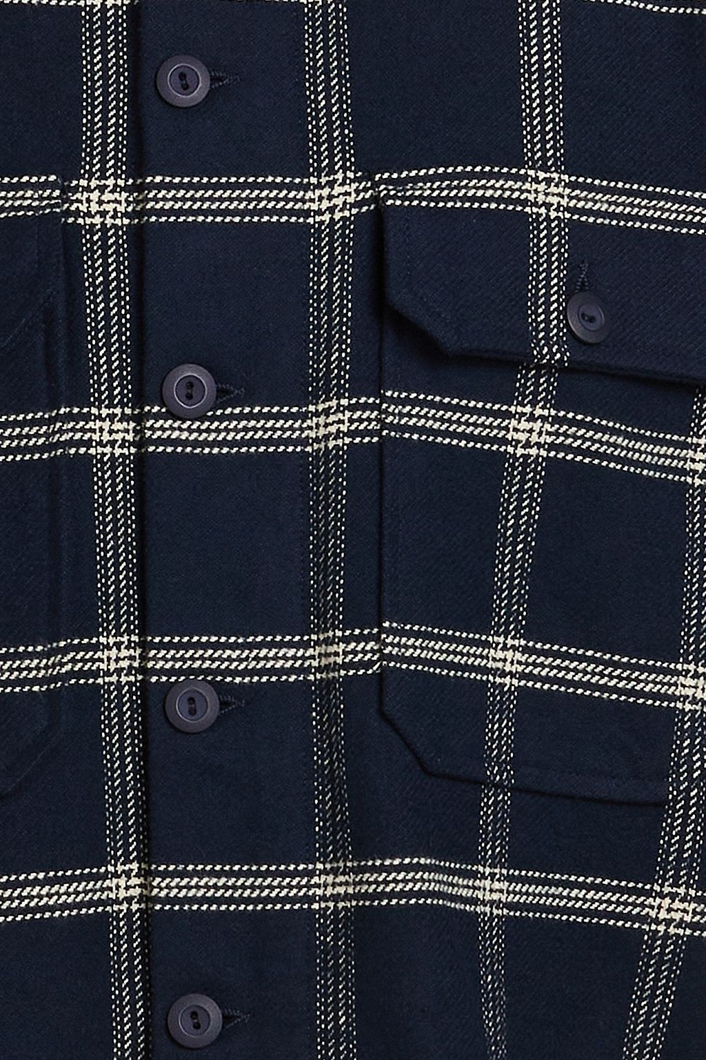 SANDRO Checked cotton and wool-blend twill shirt