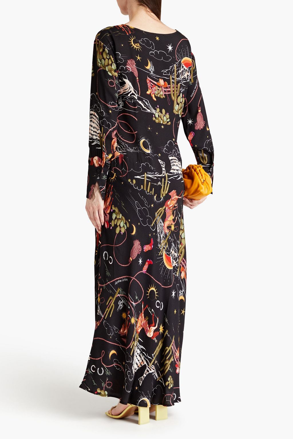 HAYLEY MENZIES Sundance bedrucktes Maxikleid aus Crêpe