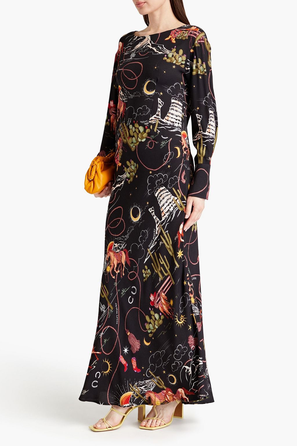 HAYLEY MENZIES Sundance bedrucktes Maxikleid aus Crêpe