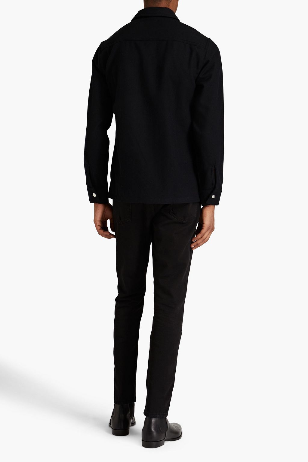 SANDRO Wool-blend twill overshirt