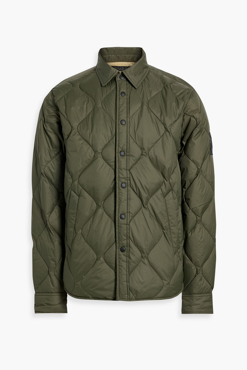Rag & Bone Icons Dane Quilted Shirt Jacket In Army Green