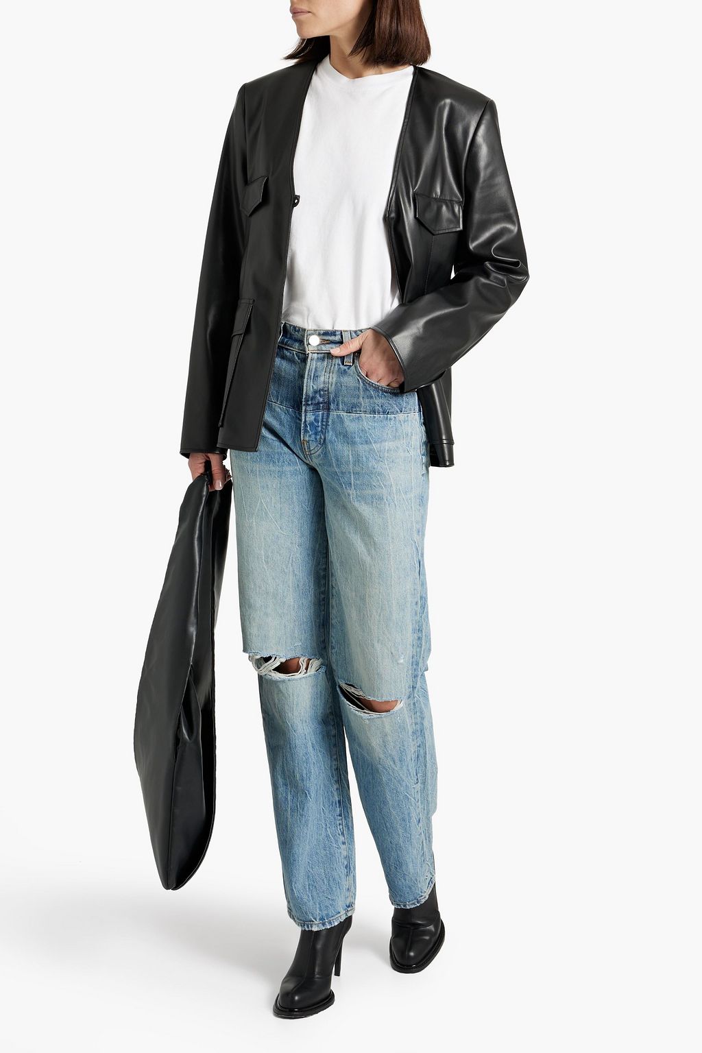AMIRI ハイライズ ストレートレッグジーンズ ダメージ加工