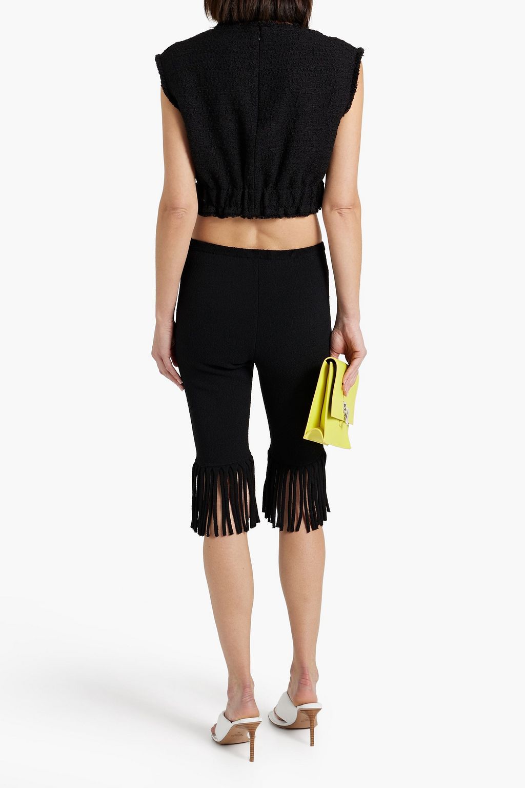 PROENZA SCHOULER توب قصير من التويد بنمط بوكليه