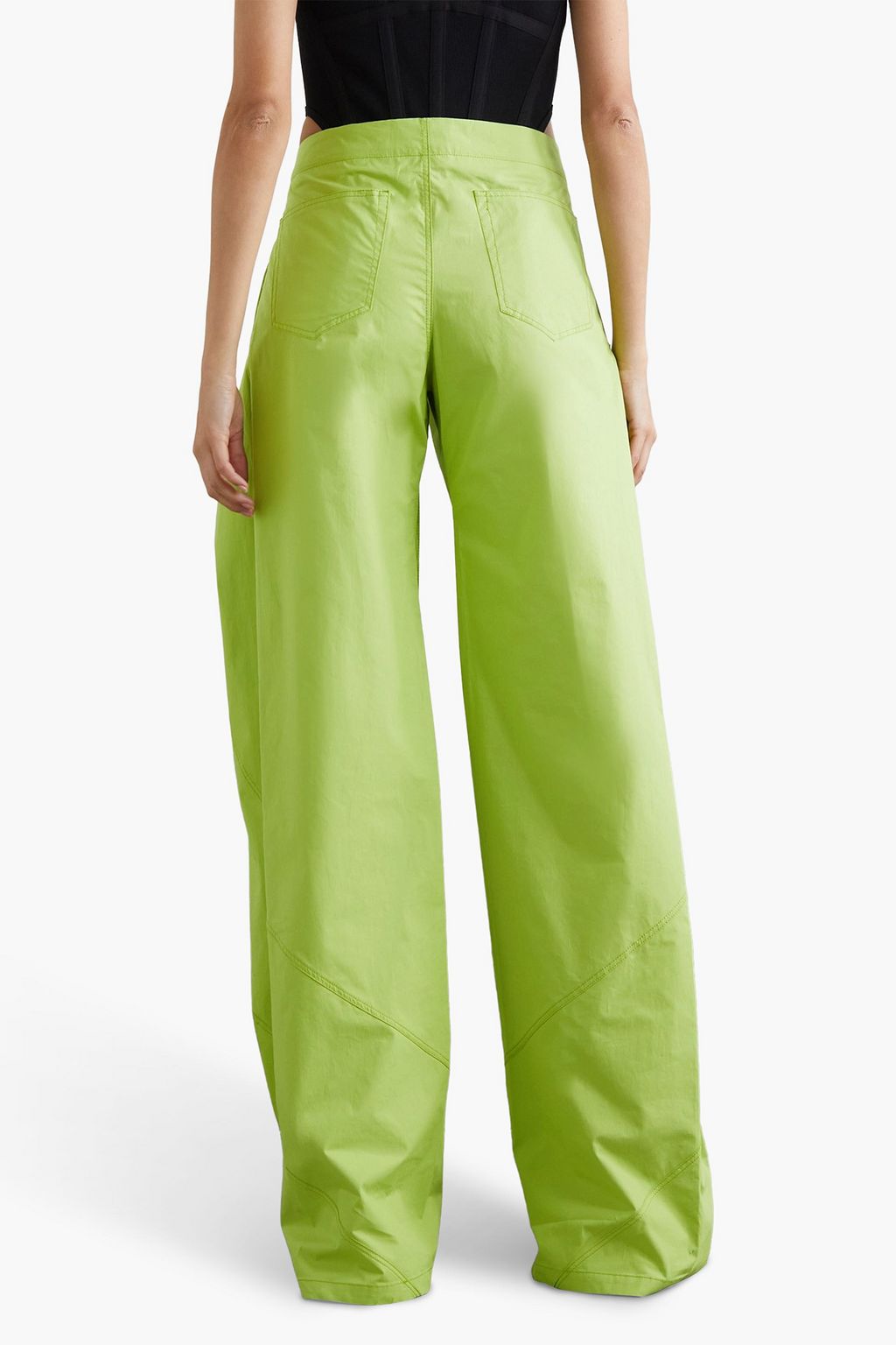 THE ATTICO Hiro layered cotton wide-leg pants